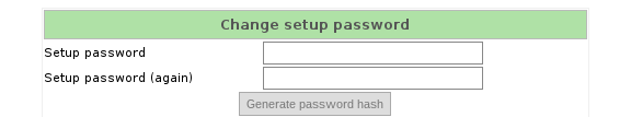 Formulaire mot de passe setup